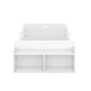 Twin Size Floor Bed with Storage Footboard and Guardrail, White