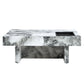 A modern and practical coffee table black and white in imitation marble pattern made of MDF material