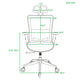 GREY Ergonomic Mesh Office Chair High Back - Adjustable Headrest with Flip-Up Arms