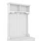 Hall Tree with Storage Shoe Bench, 4-in-1 Design with Coat Racks and 4 Hooks, White Finish