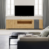 70-Inch Modern TV Stand with 3 Cabinets and Drawers, Entertainment Center for TVs Under 80 Inches