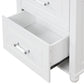 Tall bathroom storage cabinet with two drawers and adjustable shelves for independent storage