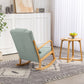 Rocking Chair Upholstered Fabric Rocking Armchair Indoor with High Backrest Glider Chairs and Lumbar Pillow for Living Room