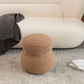 WKJ1Y Light camel snowman stool with plush Grig cushions, playful and cute, suitable for any space