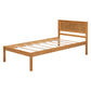 Platform Bed Frame with Headboard  Wood Slat Support  No Box Spring Needed Twin Oak