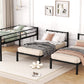 Twin over Twin & Twin Bunk Beds for 3, Twin XL over Twin & Twin Bunk Bed Metal Triple Bunk Bed, Black