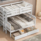 Wood Twin over Full Bunk Bed with 2 Drawers  White