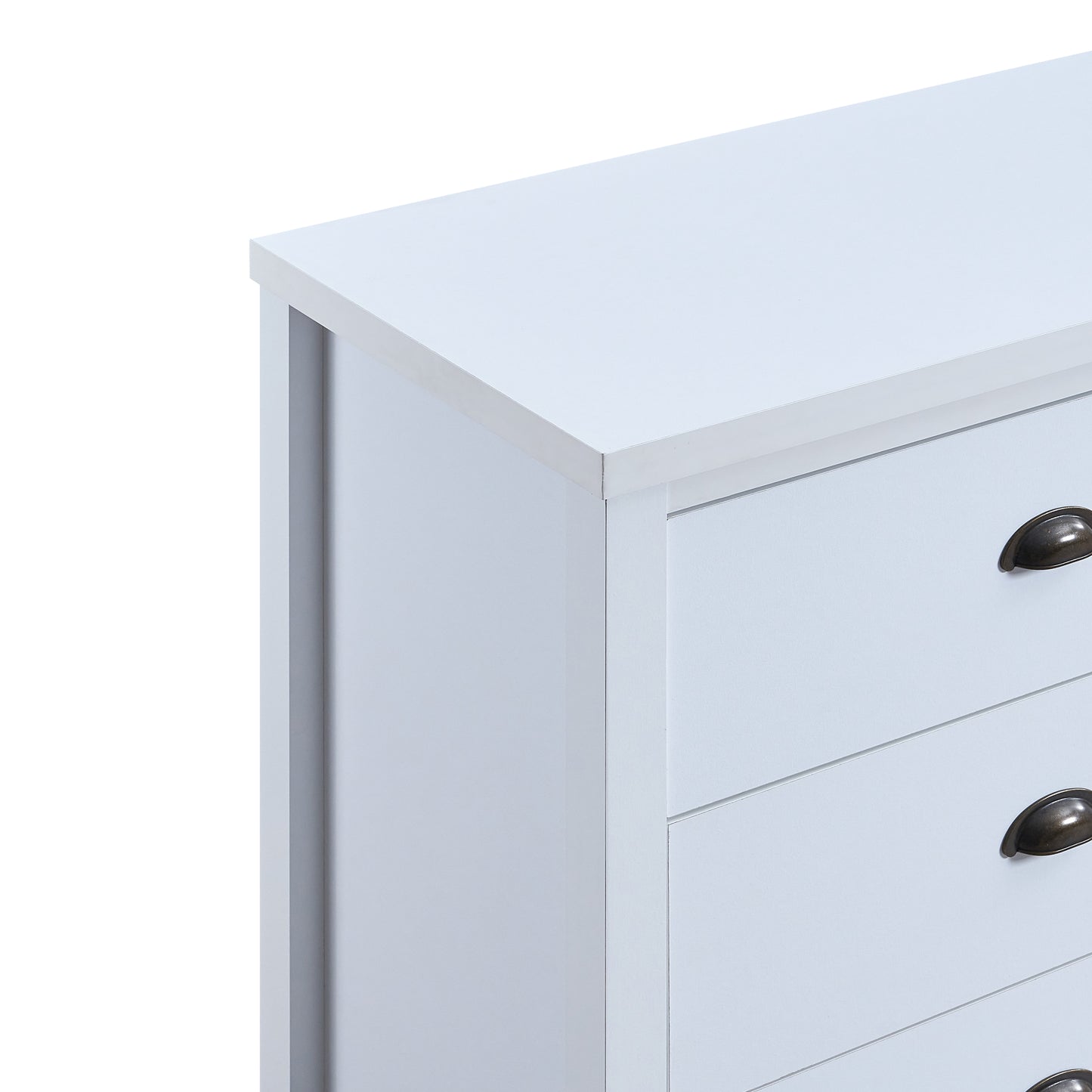 SAFARI 6-drawer main dressing table with interlocking drawer function, easy to assemble, classic white color