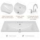 Single Bathroom Vanity Top with White Basin, 3-Faucet Holes, Ceramic, White