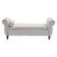 Banco otomano multifuncional de terciopelo con 1 almohada, elegante y práctico para salas de estar, gris