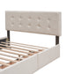 Upholstered Platform Bed with 2 Drawers and 1 Twin XL Trundle Linen Fabric Queen Size - Dark Beige