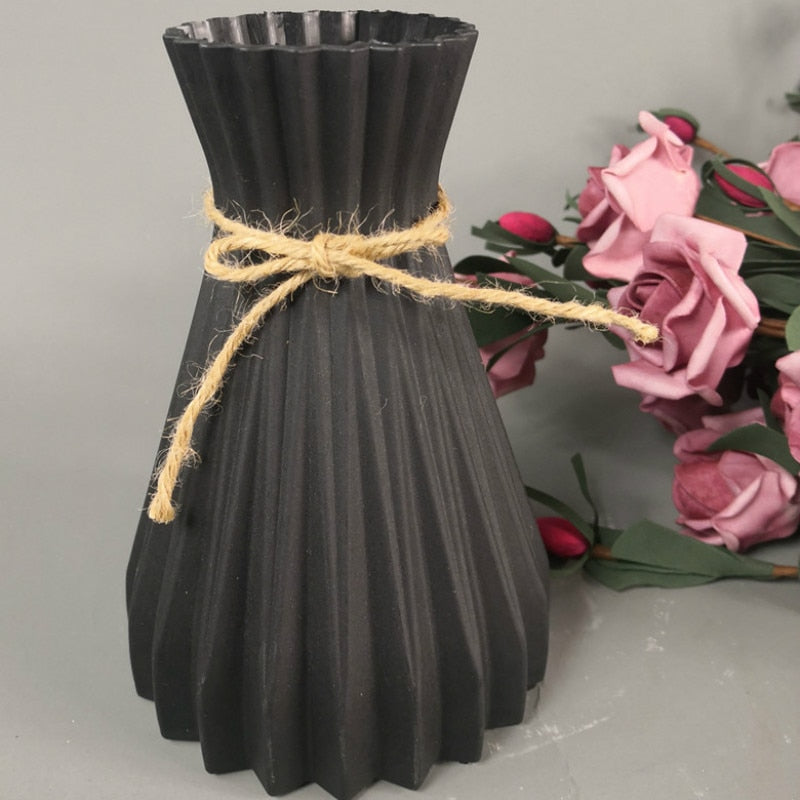 Plastic Vase European Style Home Decoration Vase Anti-ceramic Plastic Unbreakable Wedding Dried Flowers Plants Hydroponic Pots