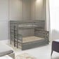 Wood Twin over Full Bunk Bed with Twin Size Trundle  Gray