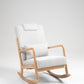 Rocking Chair Upholstered Fabric Rocking Armchair Indoor with High Backrest Glider Chairs and Lumbar Pillow for Living Room