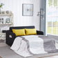 Twins Sofa Bed in Black Fabric, Stylish and Functional Convertible Design for Small Spaces