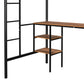 Twin loft bed with table and shelf/Heavy duty sturdy metal/Built in table and shelf/Noise reduction/Safety fence