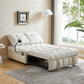 Modern Velvet Sofa Bed with Removable Backrest, USB Port, and Swivel Phone Stand, Beige