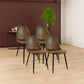 Dining Chairs Set of 4 Modern Accent Chairs with Soft glove suede Fabric Upholstered Seat (Brown)