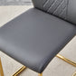 Comes with faux leather cushioned seats living room chairs with metal legs (gray+PU leather)