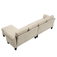 Convertible Sectional Sofa with Storage, L-Shaped Four-Seater Design in Modern Linen Fabric, Beige