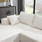 109" x 68" Modular Sectional Sofa Set, Modern Minimalist Style Couch in White