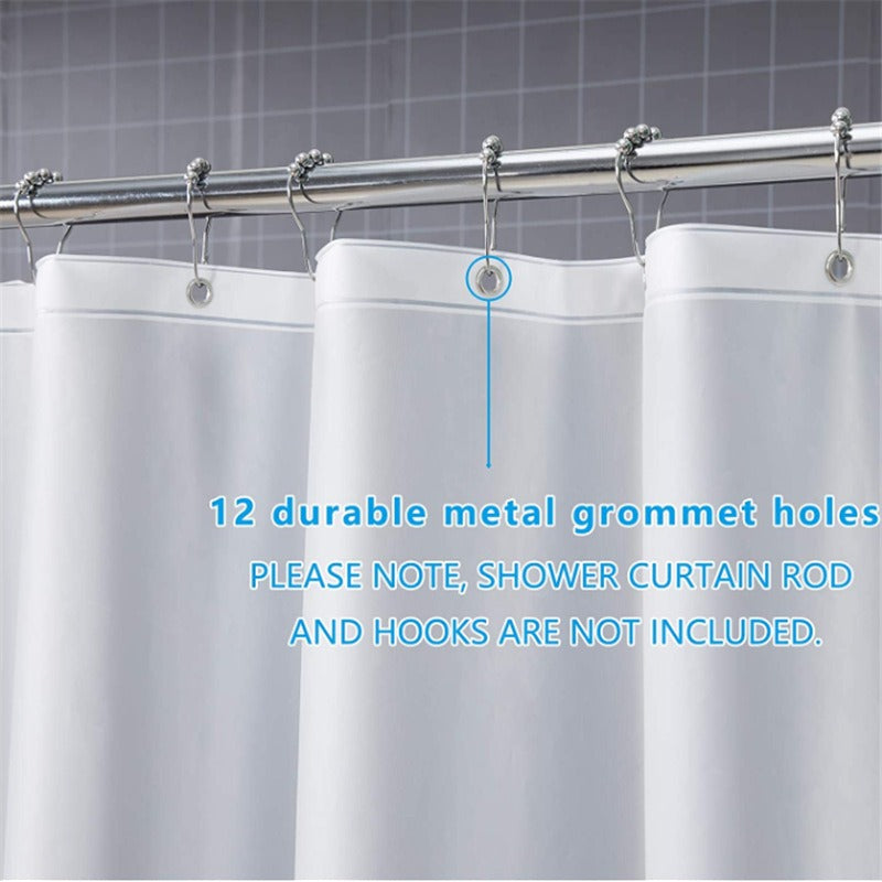 Bathroom Shower Lining Frosted Plastic Extra Long Shower Curtain Liner With Magnet Metal Eyelets Thickened Shower Curtain