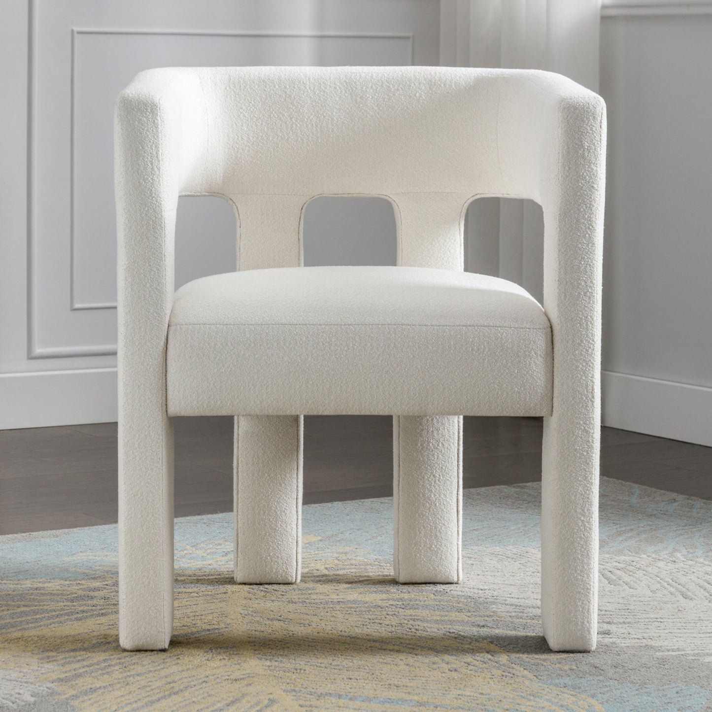 Contemporary Designed Fabric Upholstered Accent Chair Dining Chair for Living Room, Bedroom, Dining Room, Beige