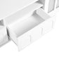 ON-TRANS Cream TV Stand with LED Light Strip, Tempered Glass Door for 80-Inch TVs, White Finish