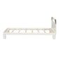 Twin Size Platform Bed with Bear Ears Shaped Headboard and LED Cream White