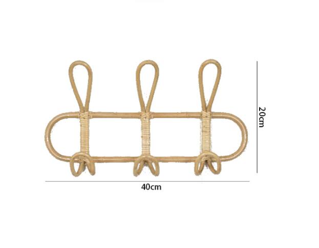 Kids Room Decor Hanger Rattan Wall Hooks Kids Garments Organizer Rack Clothes Hat Hanging Hook Rattan Hanger