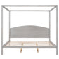 King Size Canopy Platform Bed with Headboard and Support Legs, Grey Wash