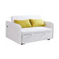 Twins Sofa Bed in Cream White Fabric, Convertible Design for Comfortable Seating and Sleeping