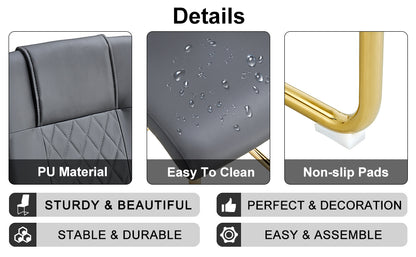 Faux Leather Dining Chairs Set of 4 Gray