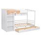 Twin size House Bed with Two Drawers and Wardrobe,White