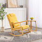 Rocking Chair Upholstered Fabric Rocking Armchair Indoor with High Backrest Glider Chairs and Lumbar Pillow for Living Room