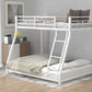 Metal Floor Bunk Bed  Twin over Full White