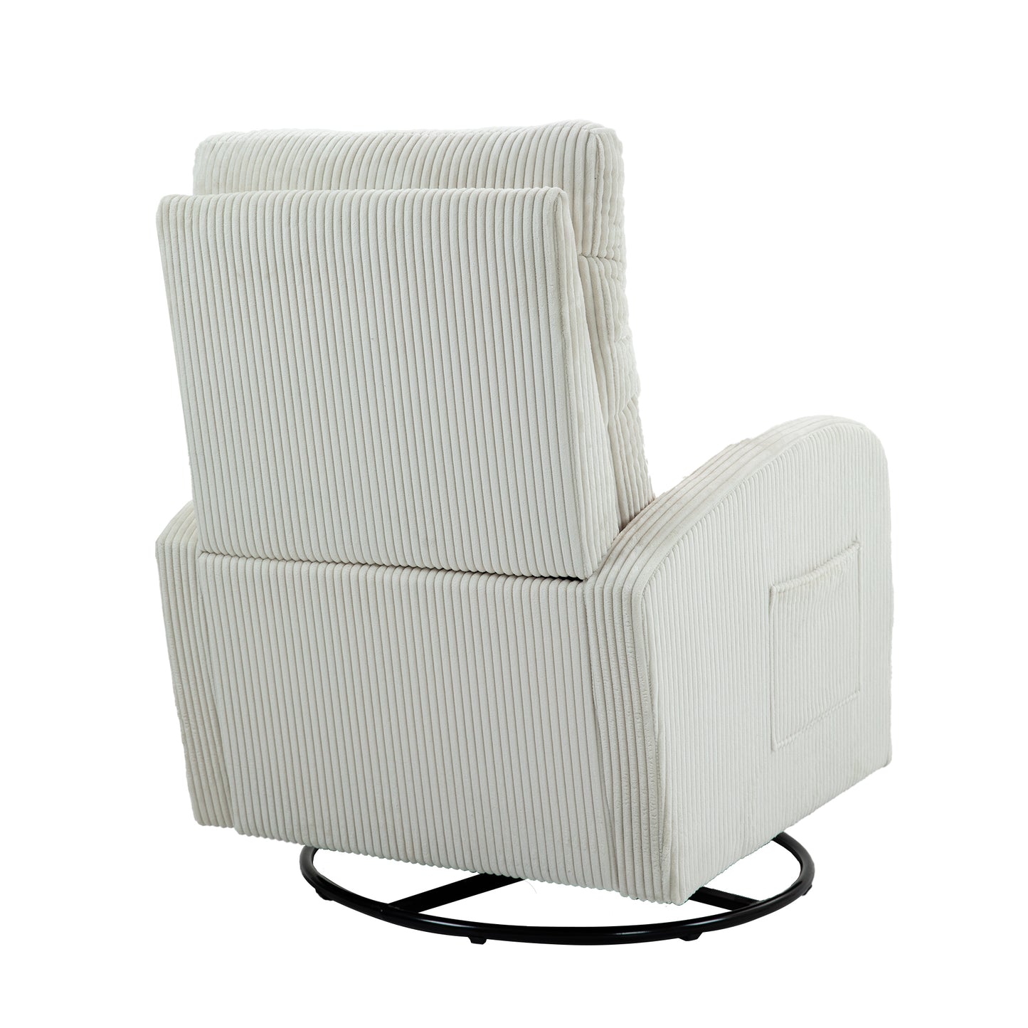 JiaDa Upholstered Swivel Glider.Flannel fabric.Rocking Chair for Nursery in Beige.Modern Style One Left Bag