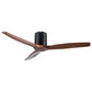 Farmhouse Rustic Ceiling Fan without Light - Matte Black with Solid Wood Blade