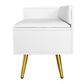 Modern Shoe Storage Bench with Hidden Storage and Upholstered Cushions, White Finish