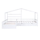 Twin Size House Platform Bed with Three Storage Drawers White