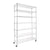 7 Tier Wire Shelving Unit 2450 LBS NSF Height Adjustable Metal Garage Storage Shelves with Wheels Chrome