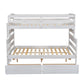 Wood Twin over Full Bunk Bed with 2 Drawers  White