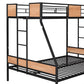 Metal Twin over Full Bunk Bed with Trundle/ Heavy-duty Sturdy Metal