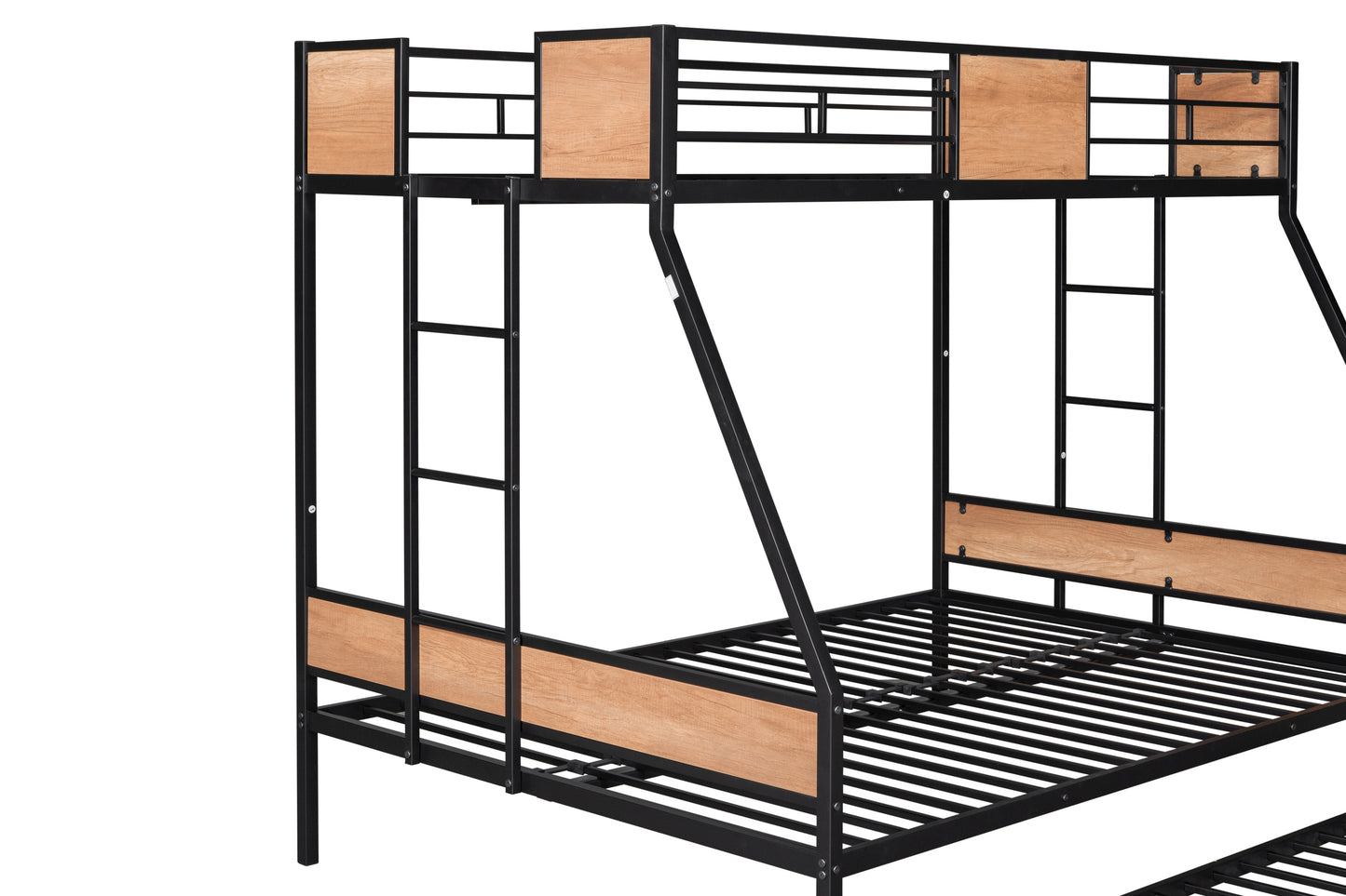 Metal Twin over Full Bunk Bed with Trundle/ Heavy-duty Sturdy Metal