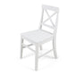 Roshan Farmhouse Acacia Wood Dining Chairs, Set of 2 in White