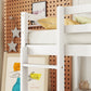 Twin Loft Wood Bed with Built-In Desk, Storage Cabinet, Guardrails, and Ladder, White Finish