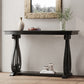 48-Inch Rustic Vintage Console Table --- Farmhouse Style Entryway Table with Open Shelf and Sturdy Construction (Black)