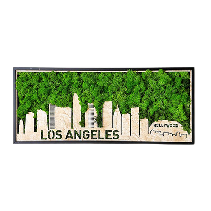 Los Angeles Moss City Silhouette Metal Wall Art Small