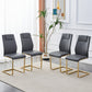 Comes with faux leather cushioned seats living room chairs with metal legs (gray+PU leather)