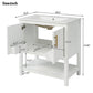 30-Inch White Bathroom Vanity with Ceramic Sink and Versatile Storage - Ideal for Small Bathrooms